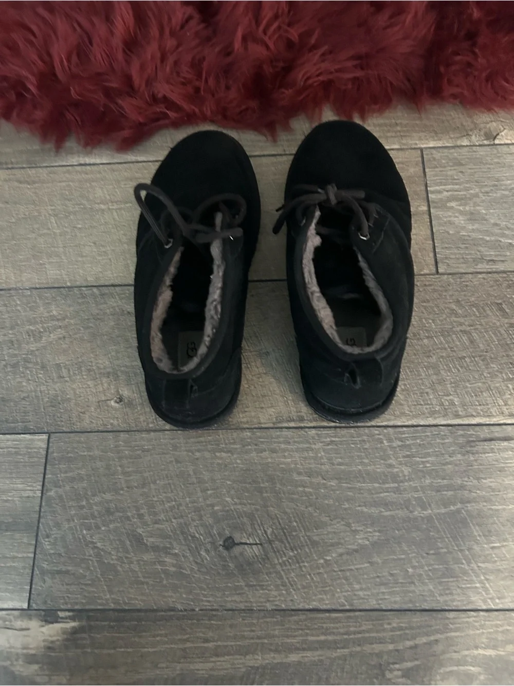 UGG Men's Black Suede Chukka Boots with Fleece Lining